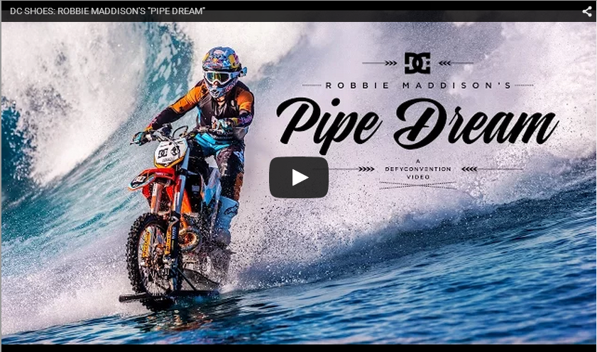 Stunt rider, Robbie Maddison rides the waves in Tahiti!